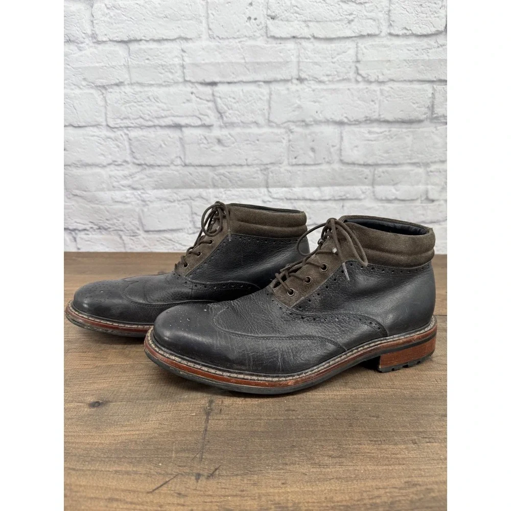 Wolverine 1000 Mile Wingtip Boots Men's 9D Black Leather Chukka Ankle Lace Up